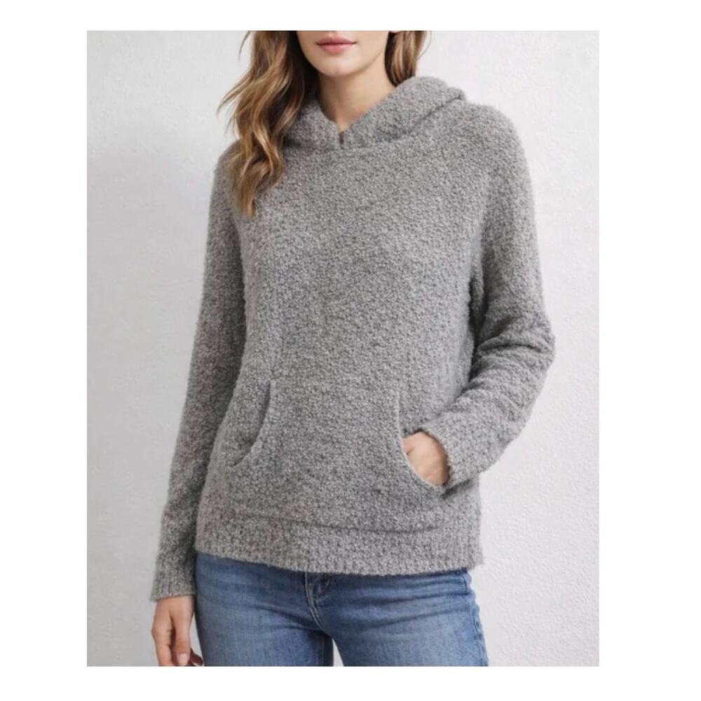 Margaret O'Leary Chunky Grey Alpaca Hoodie Sweater Size XS NEW